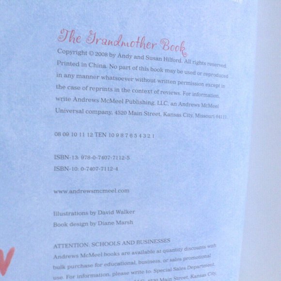 The Grandmother Book by Andy and Susan Hilford Hardcover 2008 NEW - Picture 4 of 6